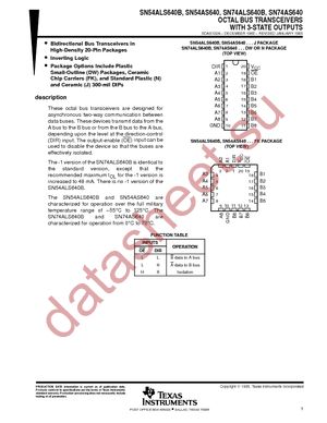 SN74ALS640B-1DWE4 datasheet  